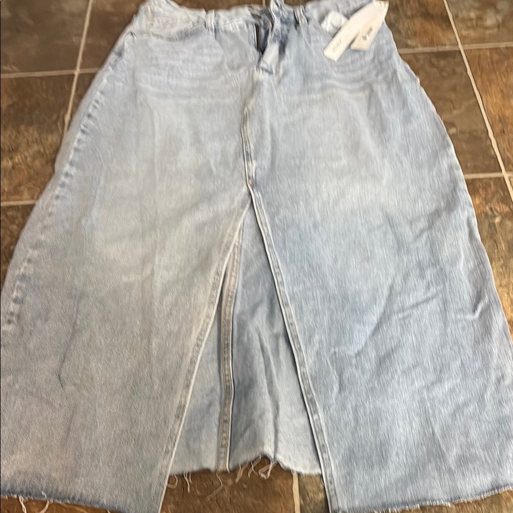 Aqua Light Blue Denim Skirt
